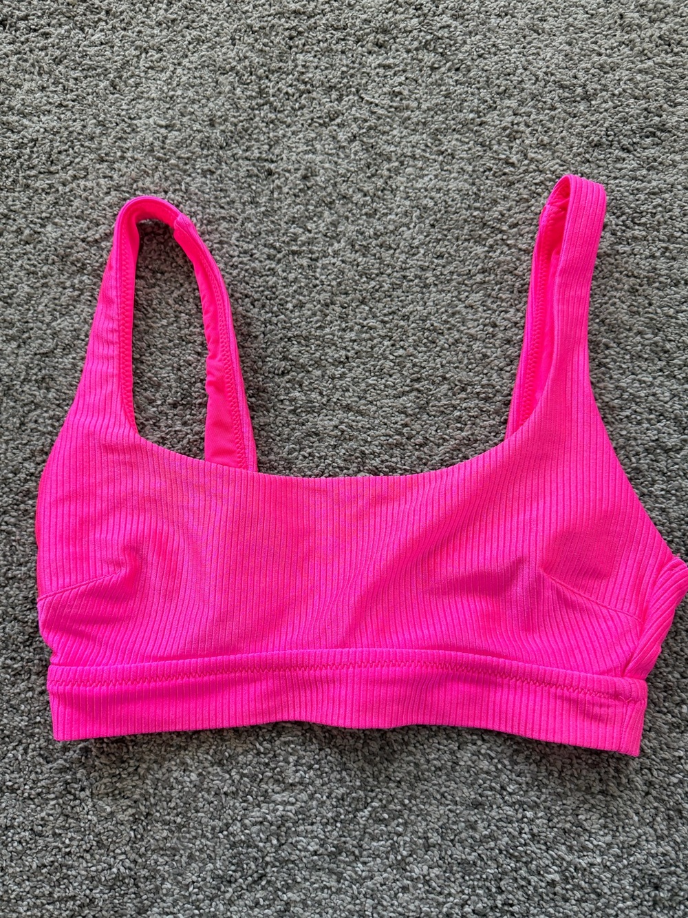 Aerie Hot Pink Ribbed Bikini top